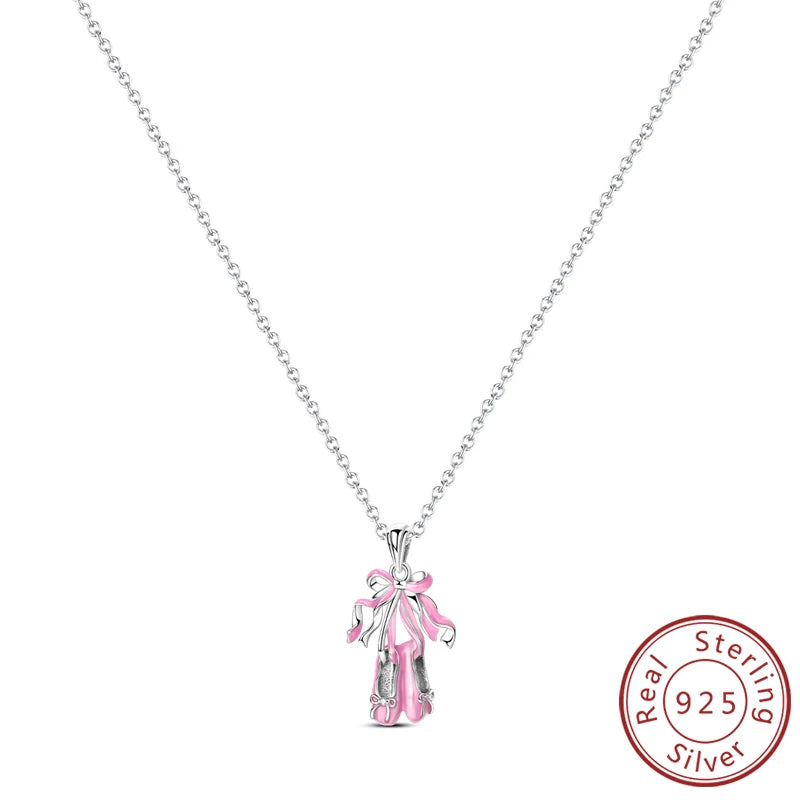 Necklace 925 Sterling Silver Butterfly Love Heart Bear Classic Simple Adjustable Necklace For Women Girl Fashion Jewelry Gifts