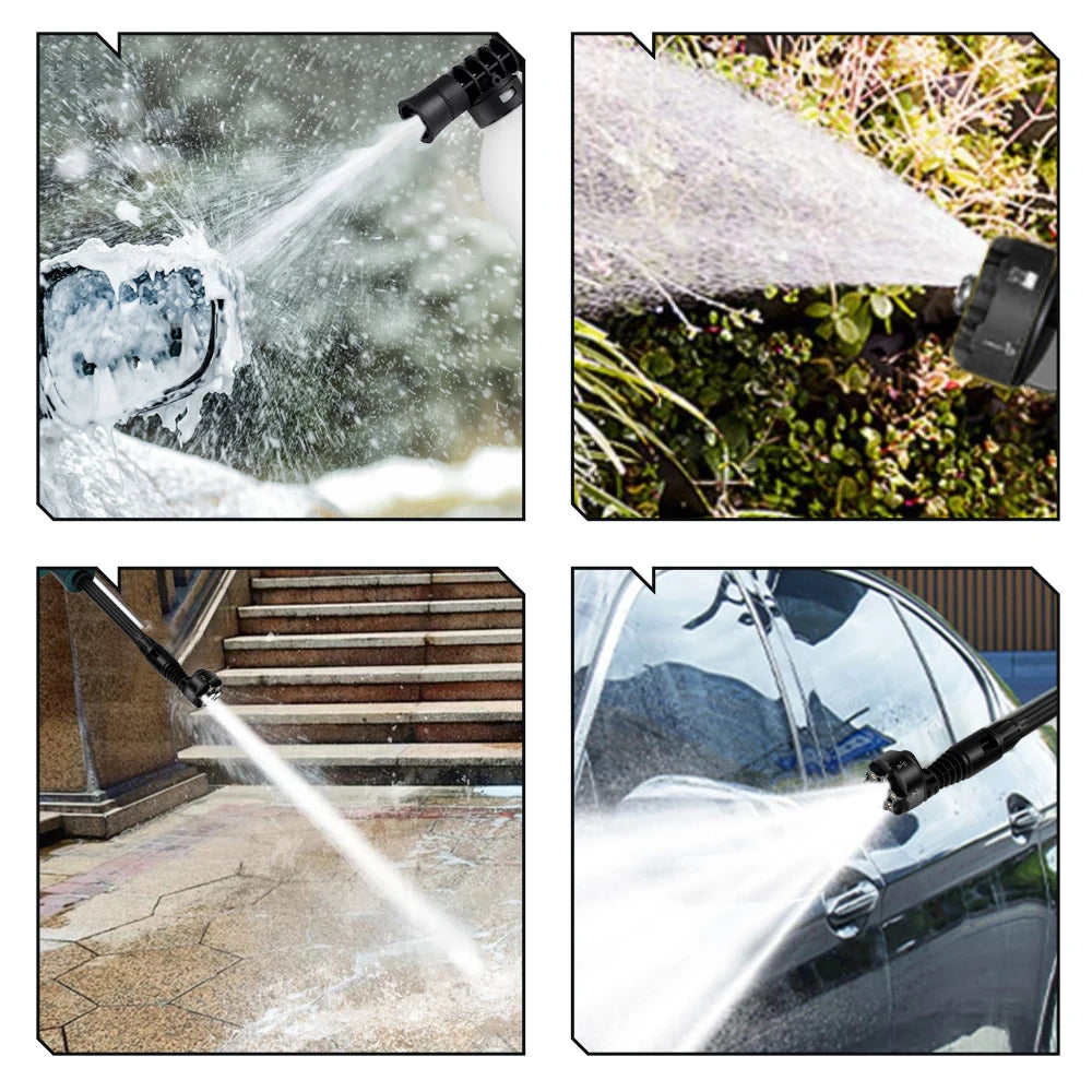 NEWBENY 200Bar Brushless High Pressure Car Washer Gun 6 IN 1 Electric Garden Washing Water Wash Spray Gun For Makita Battery Pin