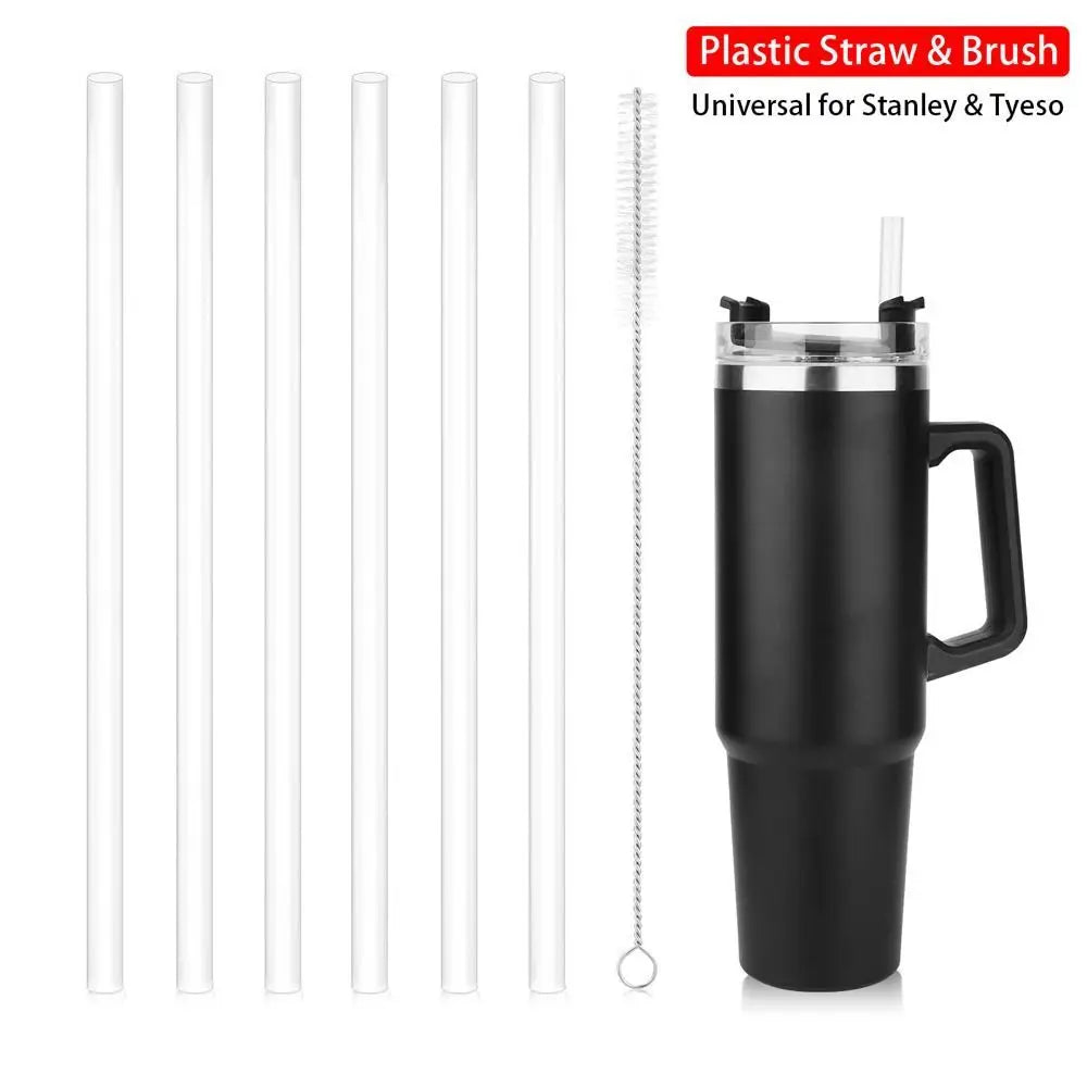 New 9mm Straight Drinking Straws Vacuum Tumbler Themos Cup Bottle Replacement Straw with Brush Suitable for  18-40oz