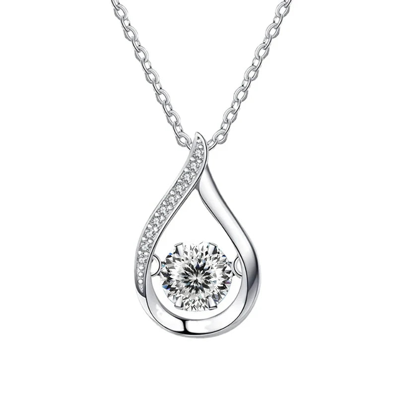 VVS1 D Color Moissanite Necklace For Women Fine Jewelry 925 Sterling Sliver Chain Plated 18k White Gold