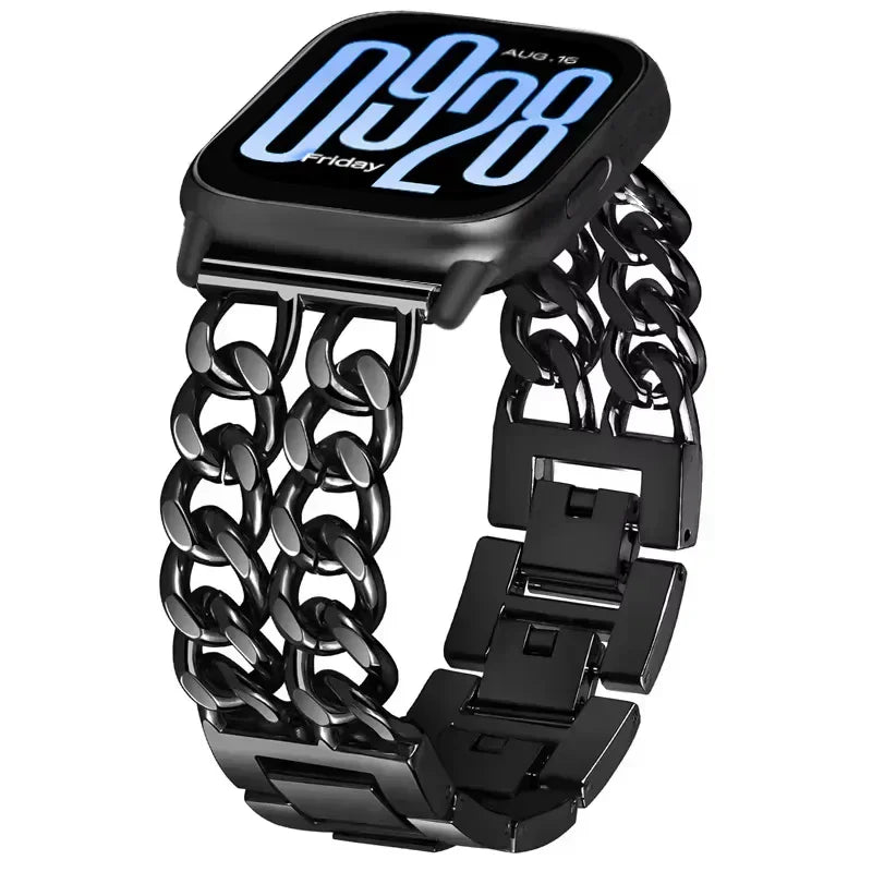 Dual Chain Stainless Steel Metal Strap 20mm 22mm for Redmi Watch 5 Lite Active Xiaomi Watch S4 Replacement Band Adjustable Men