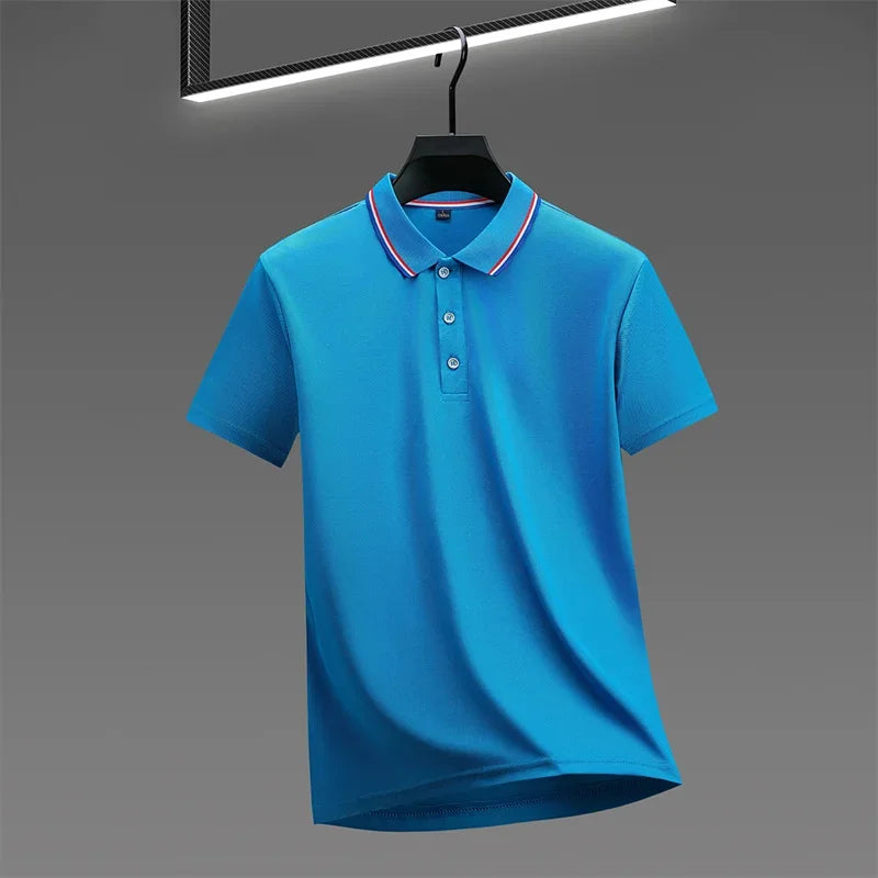 2026 New Men's Casual Solid Color Short Sleeved Polo Shirt Summer Fashionable and Comfortable Versatile Top