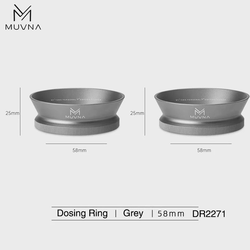 MUVNA Magnetic Dosing Ring Funnel 51/53/58mm, Espresso Ring Dosing Anti-Spill with Magnet Fit Portafilter Barista Accessories