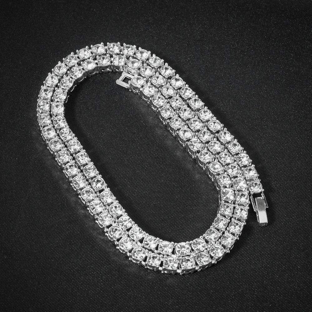 Luxury Paved Crystal Heart 13mm Cuban Link Chain Necklace for Women Hip Hop Iced Out Round Square Tennis Chain Bracelet Jewelry