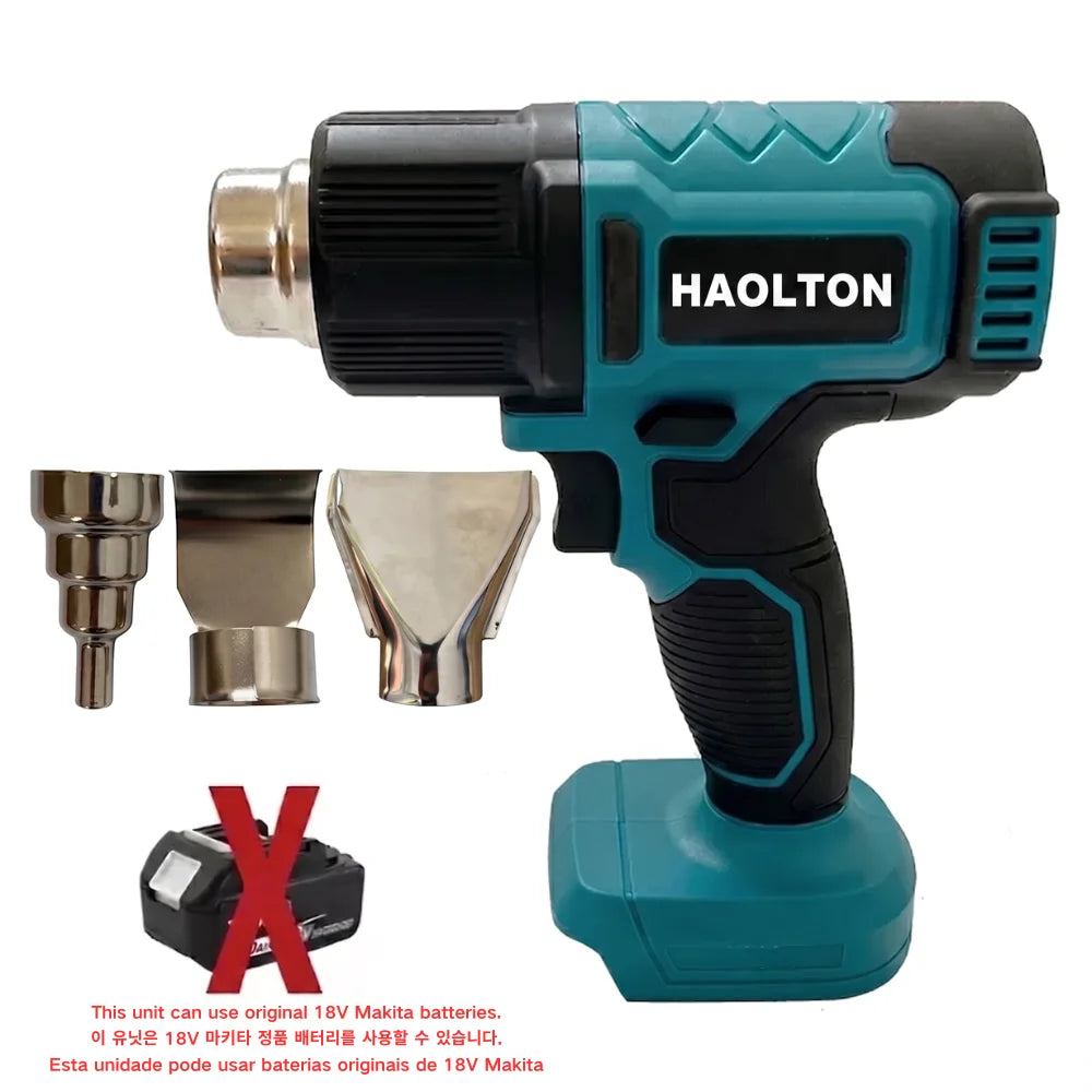 HAOLTON Industrial Gun Handheld Electric Heat Gun Temperatures Heat Gun Cordless Hot Air Adjustable For MAKITA 18V Battery