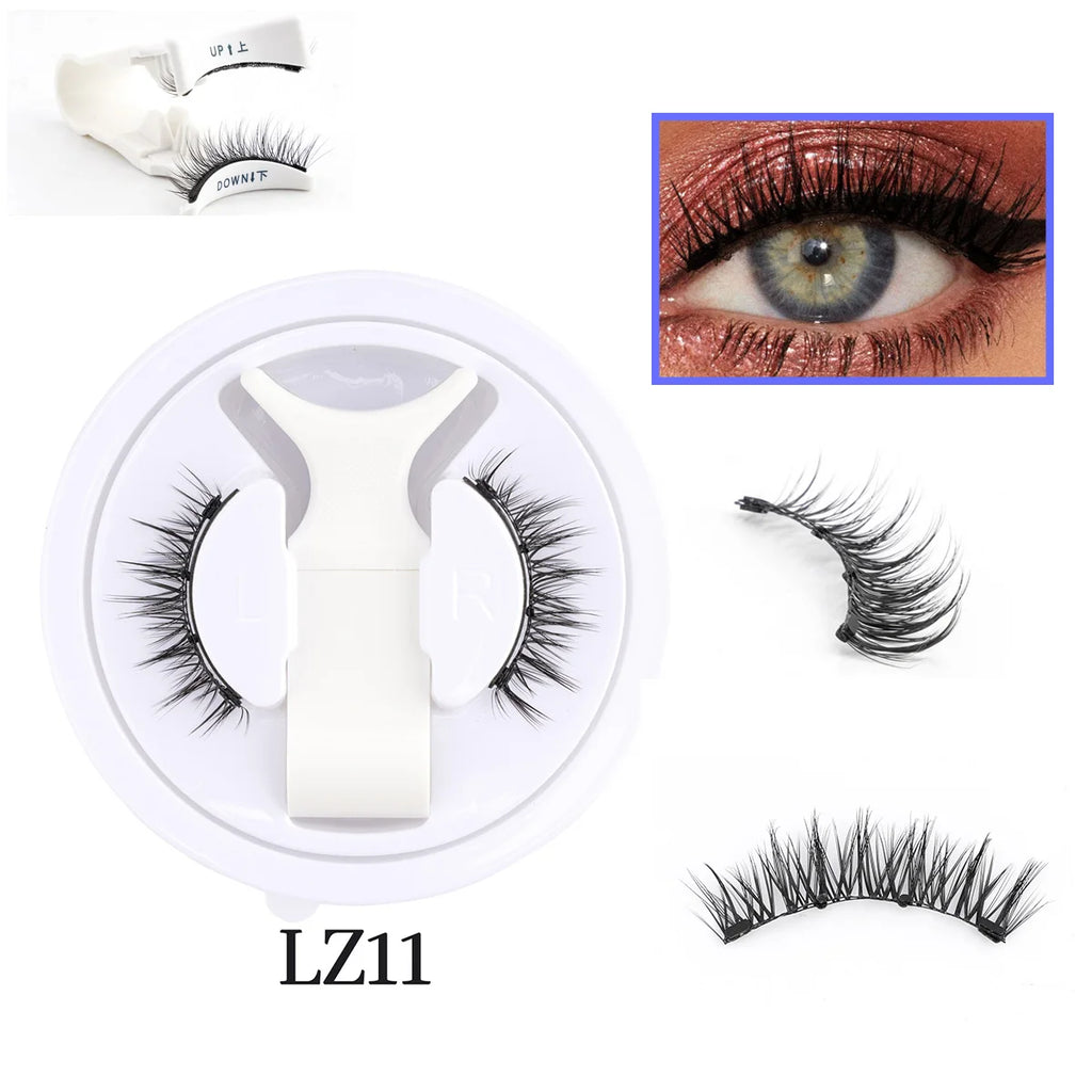 1 Pair Magnetic Eyelashes Set Reusable Easy to Use Eyelash Extension Tools Natural Curler False Eyelashes With Magnetic Tweezers