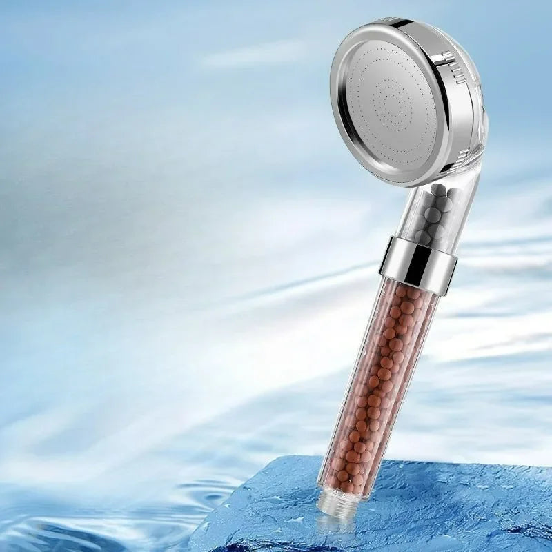 New Water Saving Handheld Rainfall Bathroom Accessories Anion Filter Shower 3 Functions High Pressure SPA Shower Head Quality