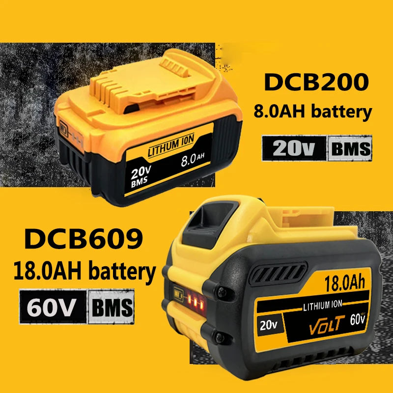 New High-Power for DEWALT 20V/60V Battery DCB200 DCB205 DCB206 * Power Tool 18V Battery 3AH 8AH 12AH 18AH Batteries DCD805