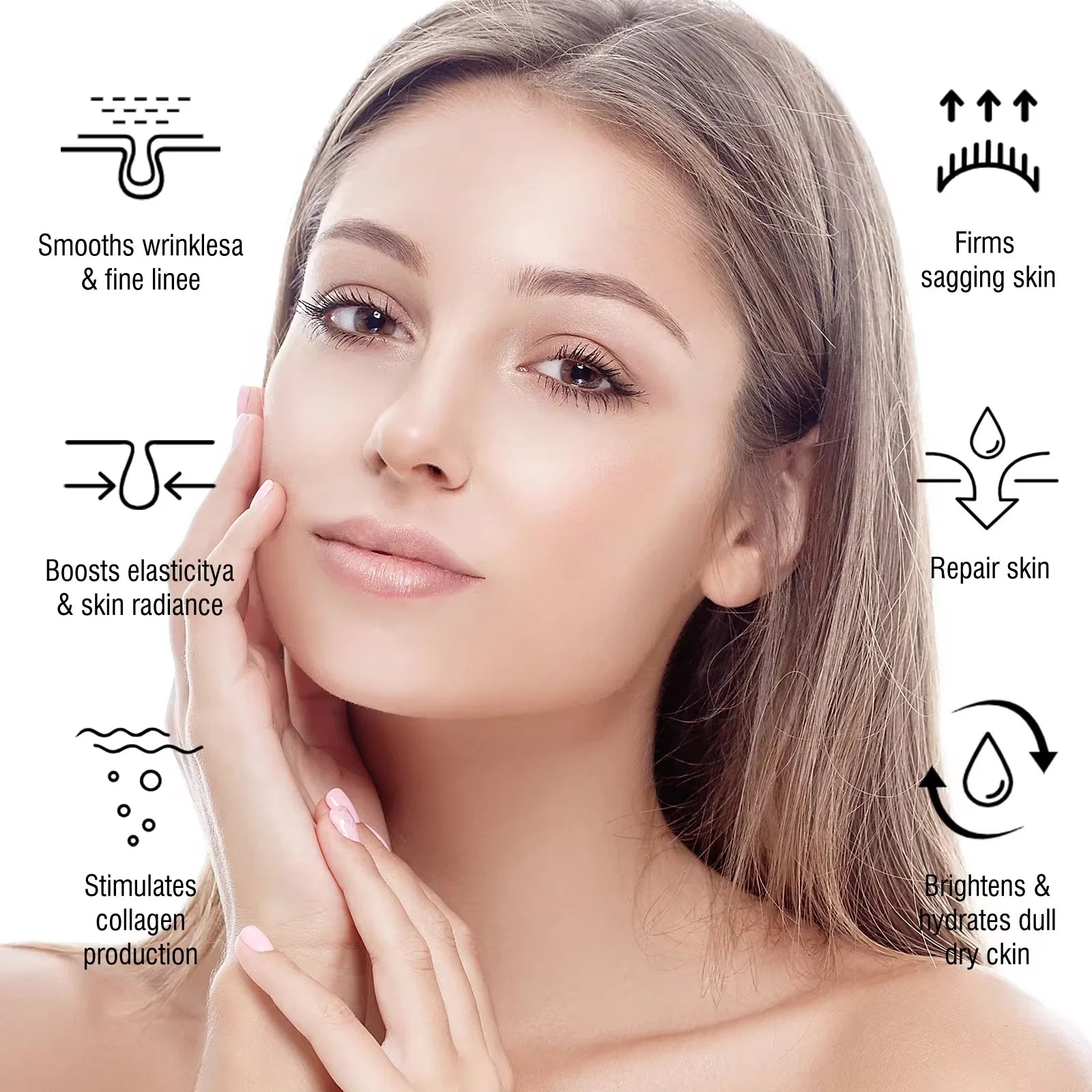 Nicotinamide Anti Wr-inkle Serum Collagen Lifting Firming Fine Lines Repair Face Essence Smooth Skin Care Anti Ag-ing Serum 30ml