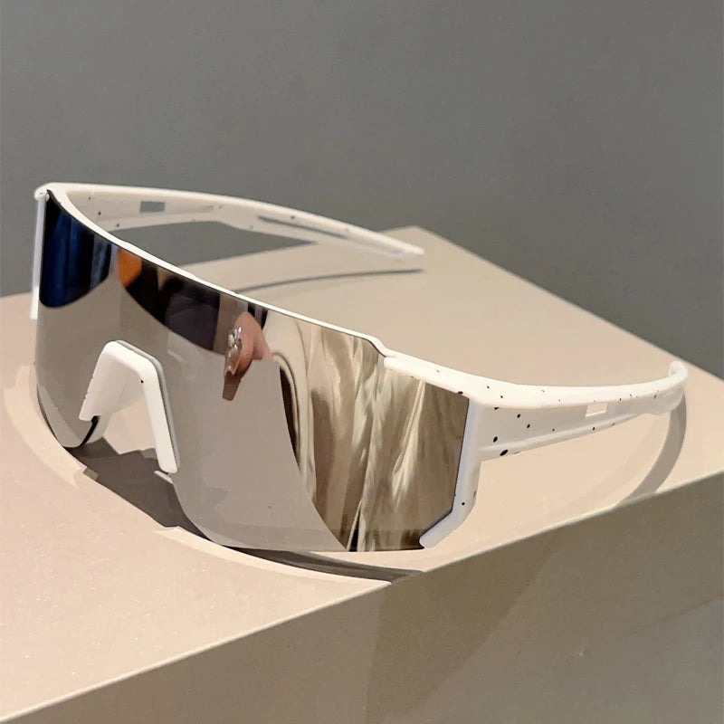 KAMMPT Oversized Goggle Men Fashion Mirror Sports Protective Sunglasses Women New Trendy Anti-UV Outdoor Cycling Sun Glasses
