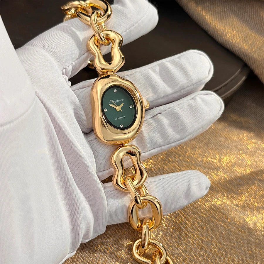 Retro Ladies Wristwatch Irregular Bracelet Design Fashionable Unique Cross-Border European And American Brand Watch