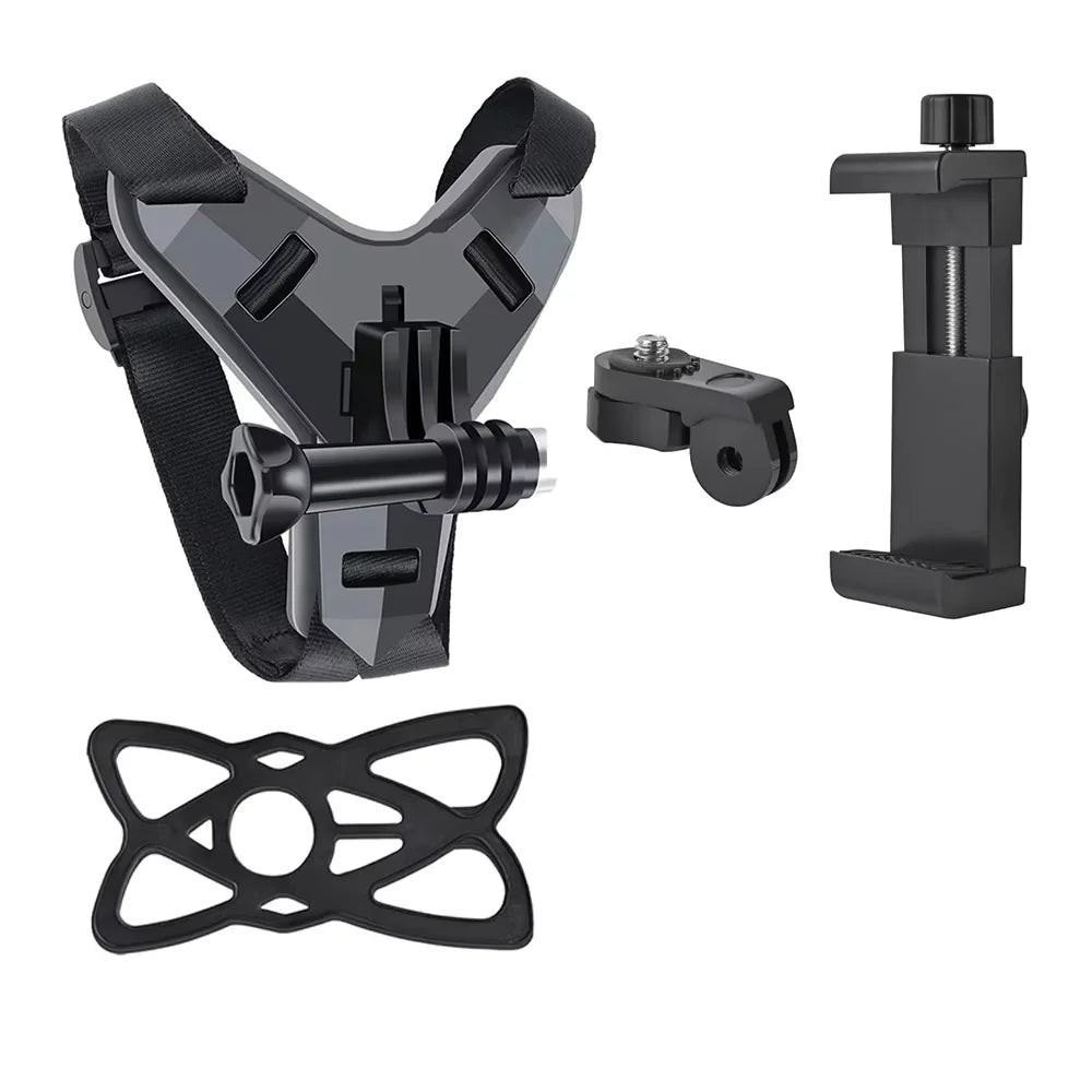 Motorcycle Helmet Strap Chin Mount For Gopro Hero 13 12 11 10 9 8 SJCAM AKASO Action Camera Mount Full Face Holder Accessories