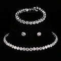 4-piece/set Luxury Sparkling Inlaid Zircon Necklace Bracelet Earrings, Women's Fashionable Trendy Accessory Jewelry Set