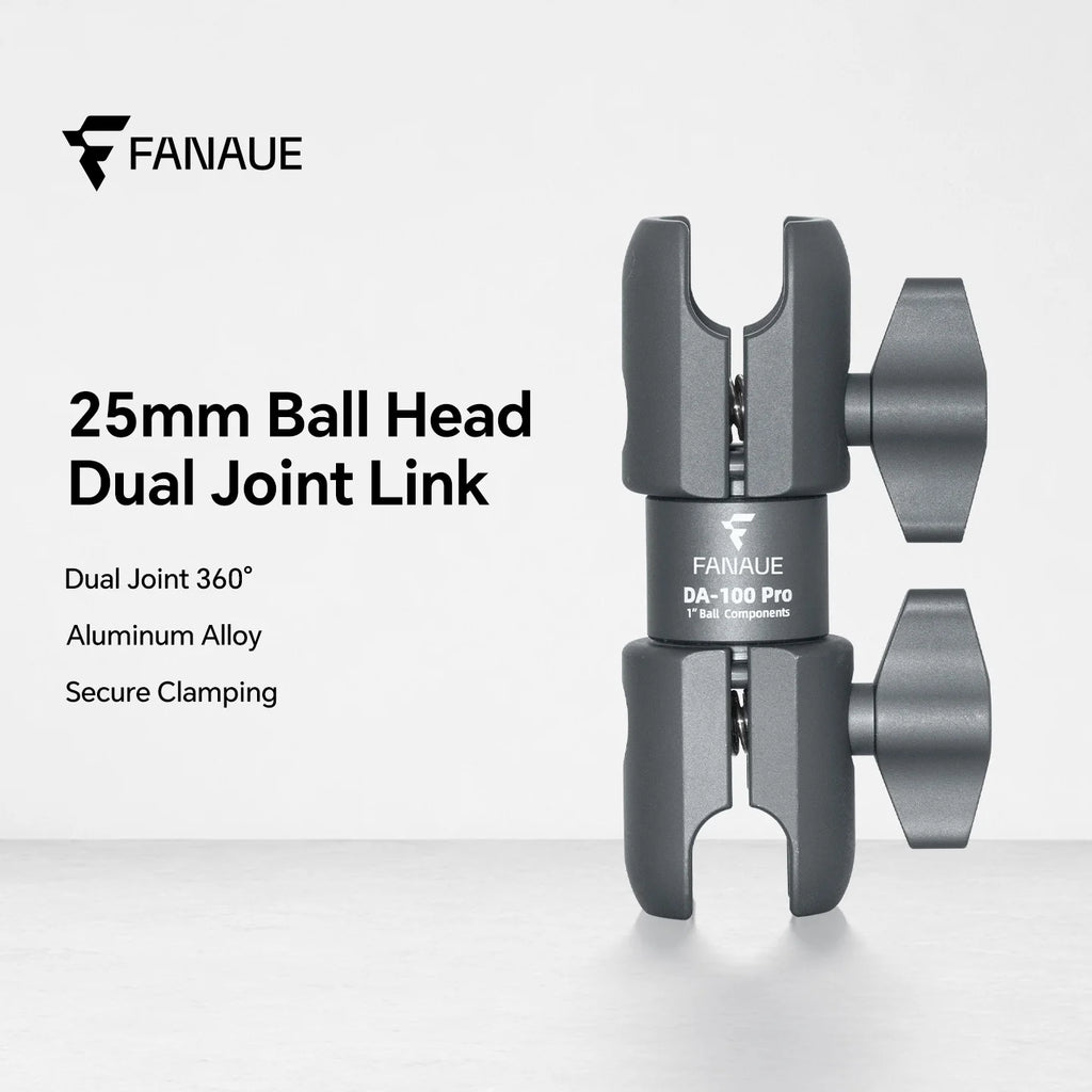 FANAUE 15cm Composite Double Socket Swivel Arm 1 inch Ball Base Aluminum Construction Compatible with RAM Mounts B Size 1' B