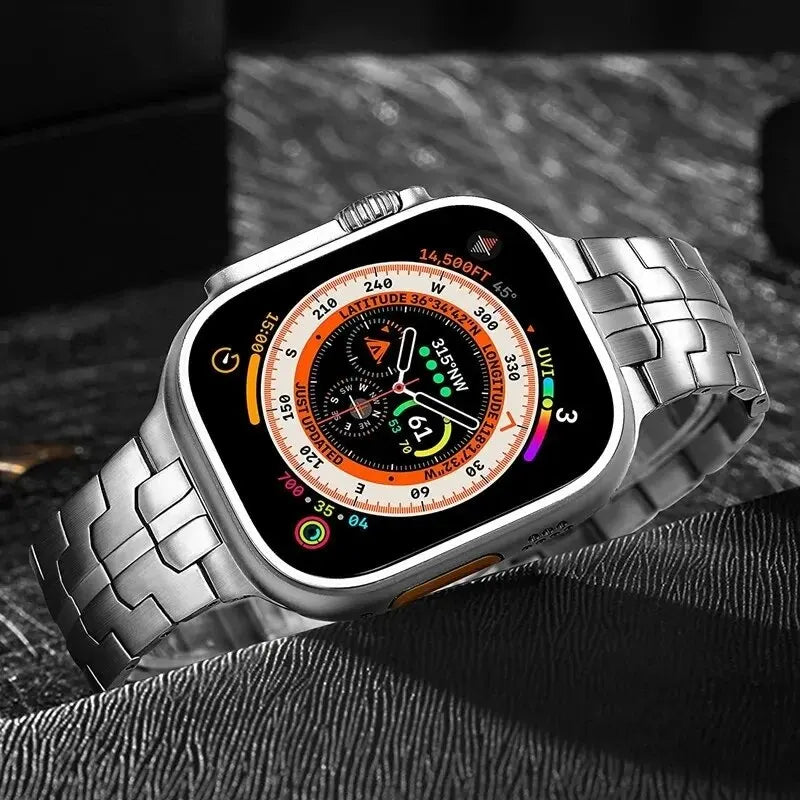 Ultra 2 Titanium Color Strap For Apple Watch 49mm 45mm 44mm 42mm Luxury Metal Band For IWatch 8 9 46mm Stainless Steel Bracelet