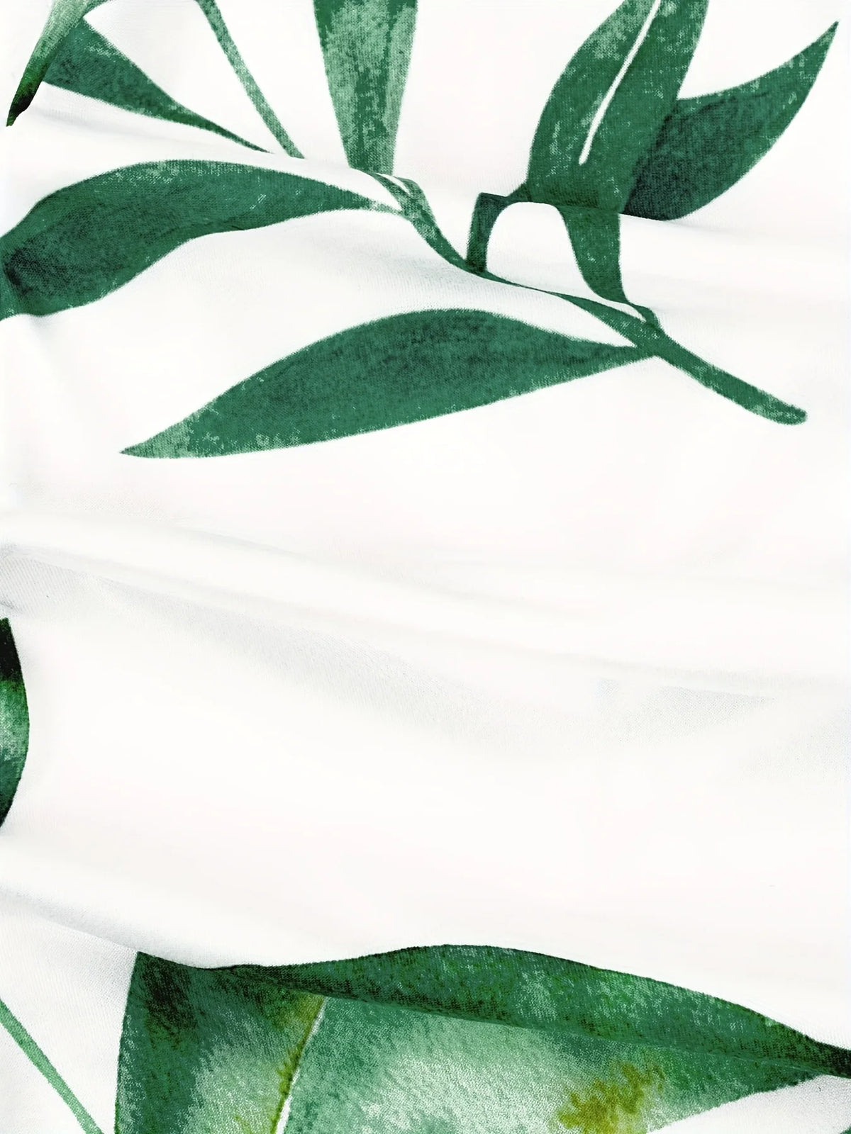Printed Design Four Seasons Series Vacation Style Tropical Leaf Pattern Printed Dress