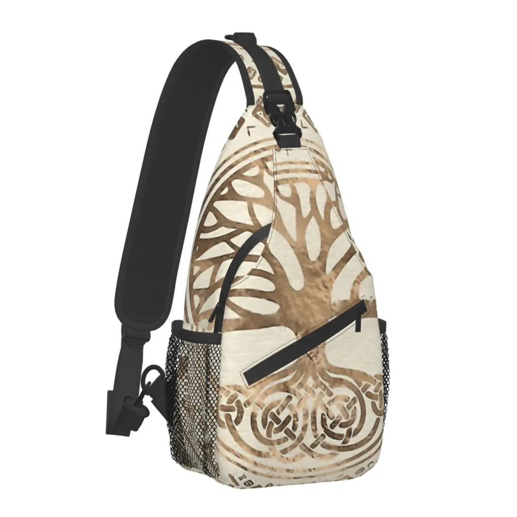 Norse Mythology Viking Crossbody Bag Sports Tree Of Life Triquetra Chest Bag Unisex Women Man Fashion Shoulder Backpacks Travel