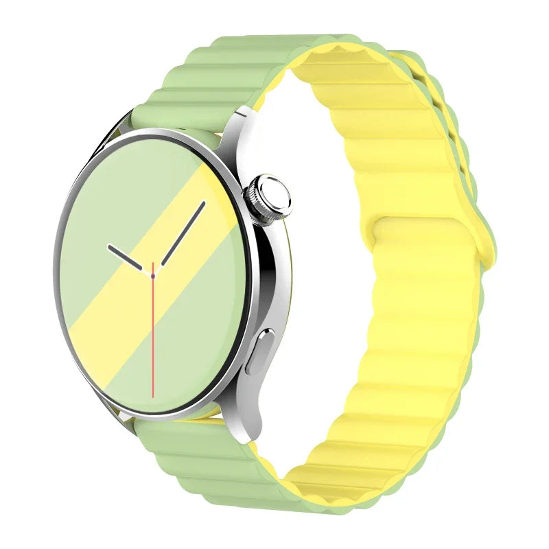 20mm 22mm Magnetic Loop band For Samsung Galaxy watch 6/5 pro/4/Classic/active 2 Silicone link bracelet huawei GT 2-2e 3-4 strap