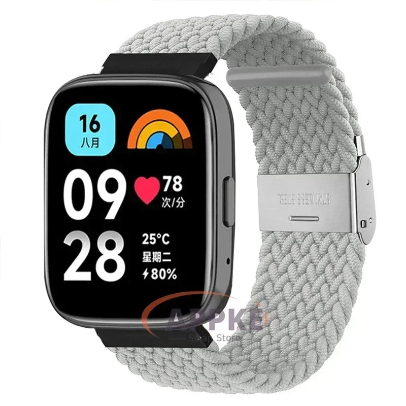 Elastic Braided Strap For Redmi Watch 5/3 Active Watchband Nylon Adjustable Quick Release Bracelet For Redmi Watch 3/5 Lite