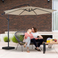 JHK 10FT Outdoor Patio Umbrella Hanging Cantilever with Easy Tilt Adjustment UV Protection 8 Sturdy Ribs for Backyard Garden