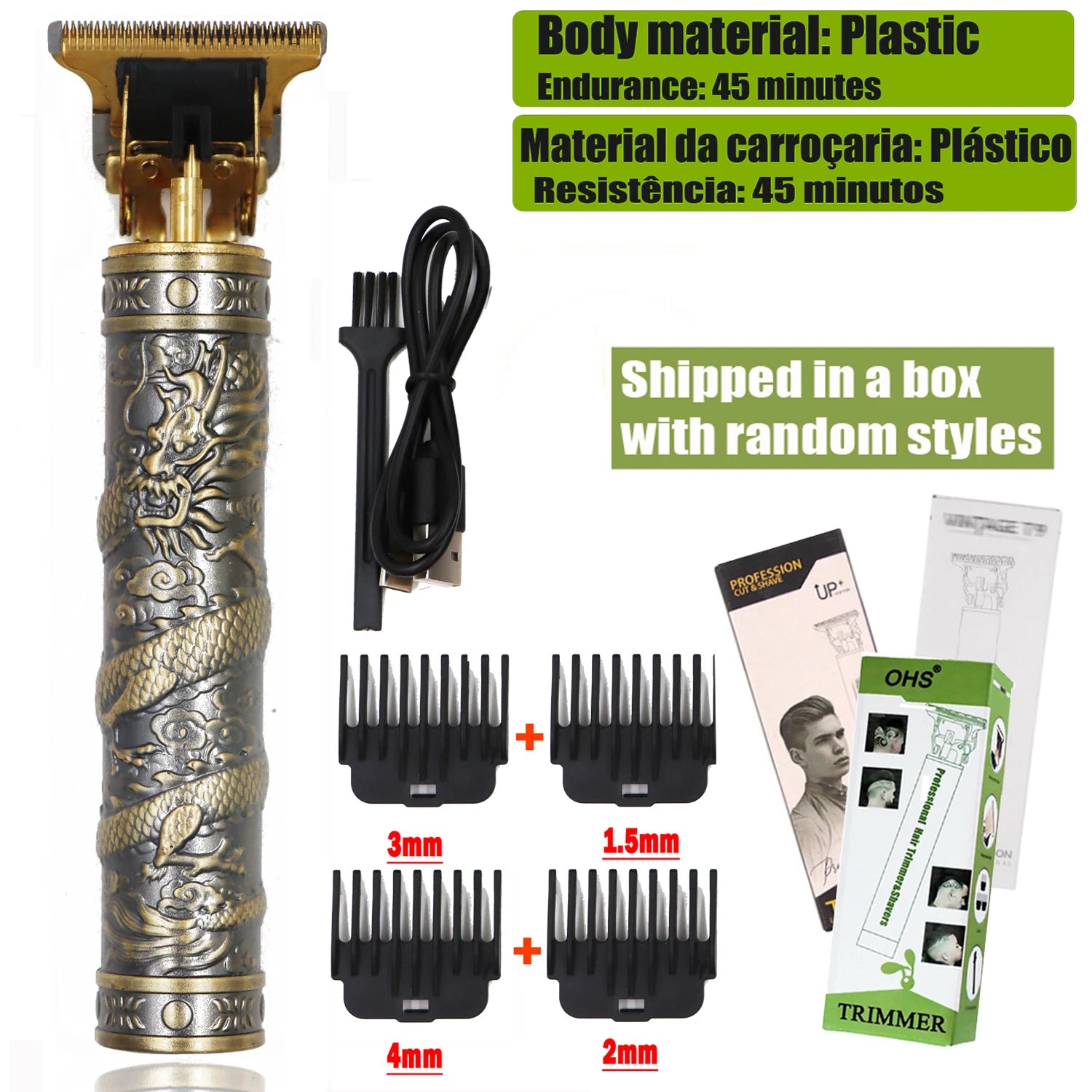 Tondeuse Dragon Vintage T9 Cordless Professional Hair Clippers Electric Trimmers For Men Clipper hair cutting machine Shaver