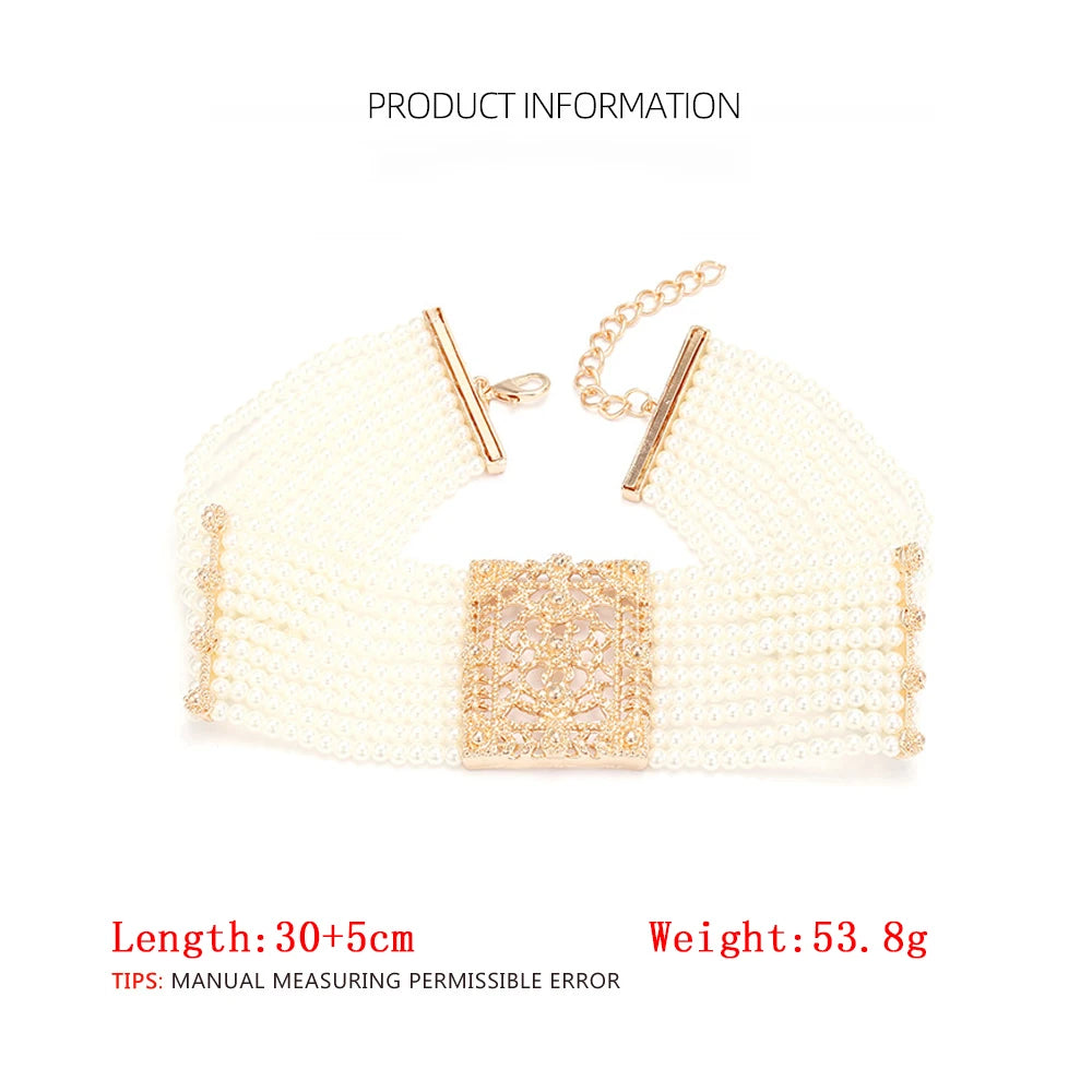 Bohemia Multi-layer Imitation Pearls Choker Necklaces for Women Fashion Jewelry Bridal Wedding Party Accessories 2026
