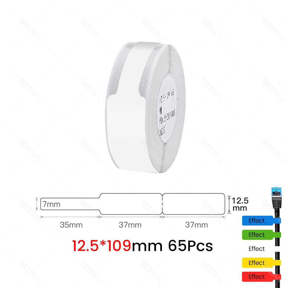 NIIMBOT Sticker Self-adhesive Label Thermal Papers for D11 D101 D110 Mini Printer White Colorful Waterproof Cable Tape Rolls