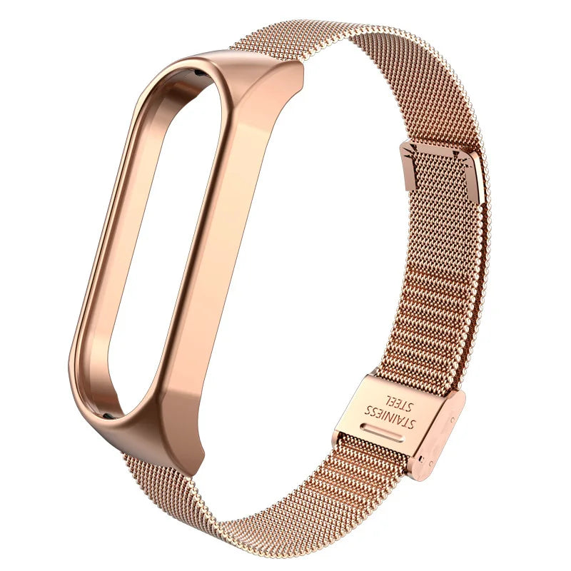 Strap for Xiaomi Mi Band 6 5 4 3 Metal Milanese Bracelet On Mi Band 4 Luxury Stainless Steel Wristband for Miband 5 6 Strap