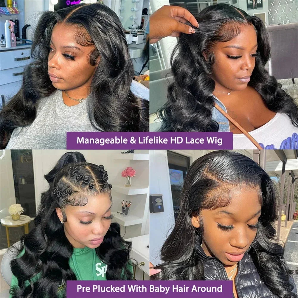 250% Real Density Body Wave ≥98% Human Hair Wig 13x6 HD Transparent Lace Front Wigs For Women 13x4 360 Pre Plucked Lace Frontal