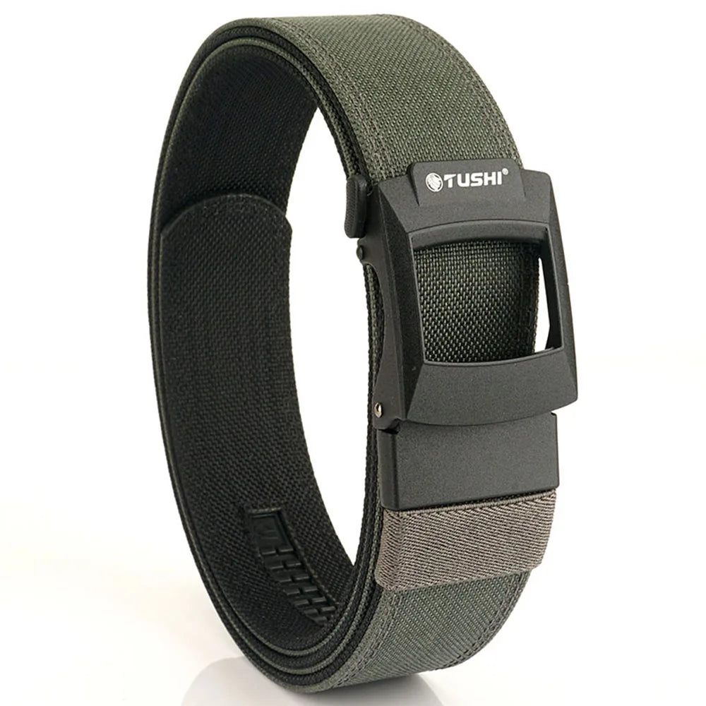 TUSHI New Hard Tactical Belt Metal Buckle Adjustable Military Belt Rigid Heavy Duty Sturdy Ratchet Nylon Belt IPSC Accessories