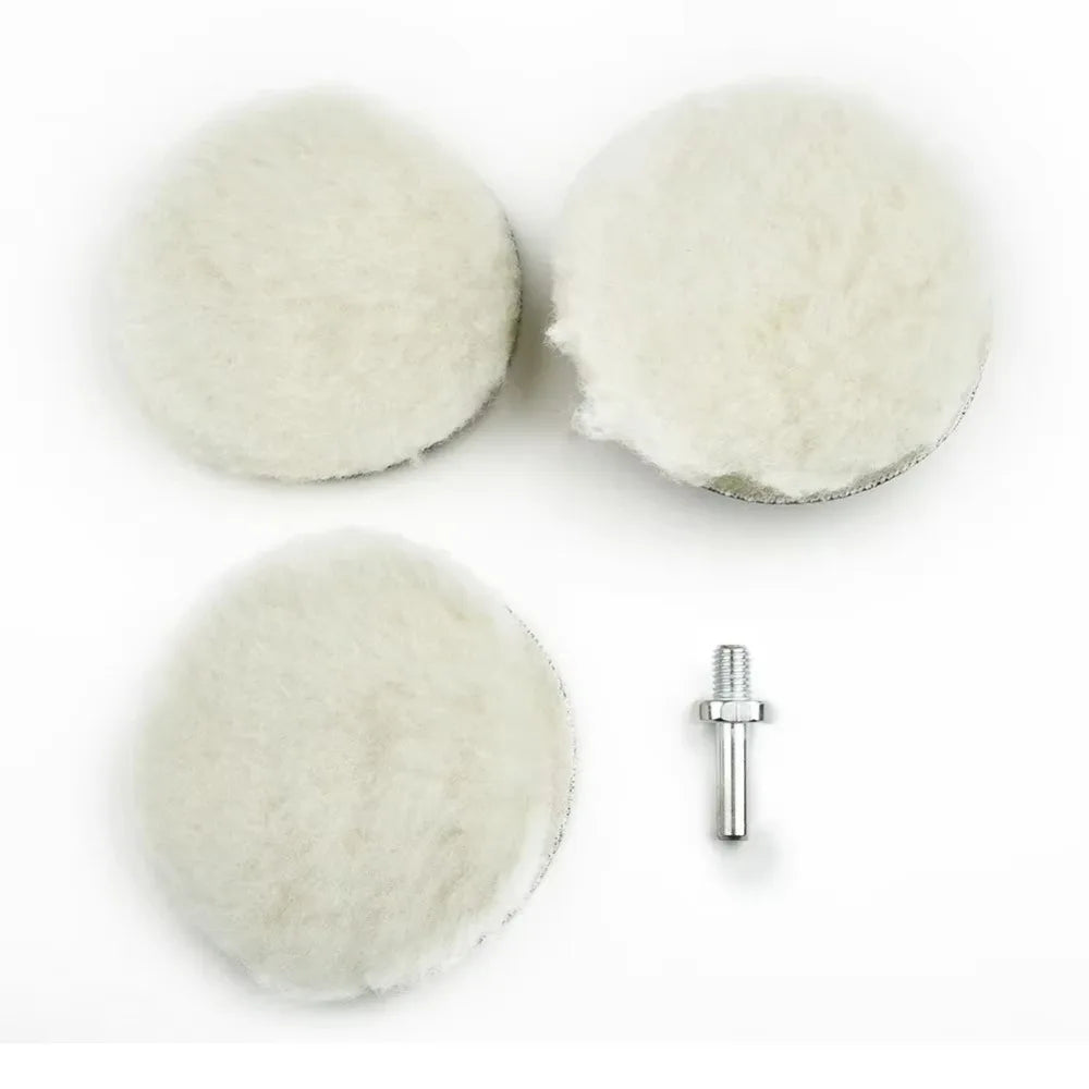 KKJOY 5PCS 4-Inch Flocking Sanding Discs Hook And Loop Buffing Pads Wool Polishing Wheels for Electric Drill And Grinder Tools