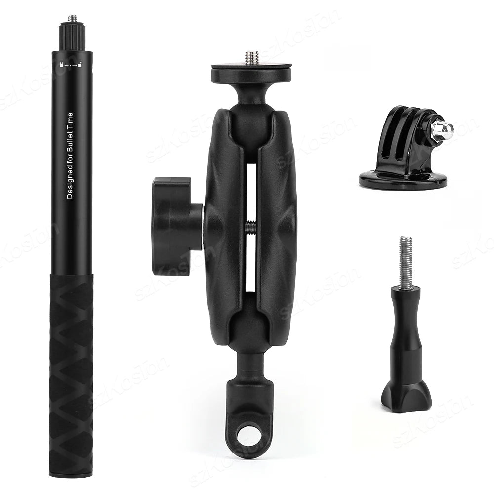 Bicycle Motorcycle Panoramic Selfie Stick Monopod Mount Handlebar Bracket For Insta360 X3 X4 X5 GoPro 13 12 11 10 DJI Accessory
