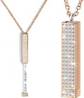 I Love You - Hidden Message Necklace Personalized Hidden Slider Necklace Retractable rod necklace with hidden message