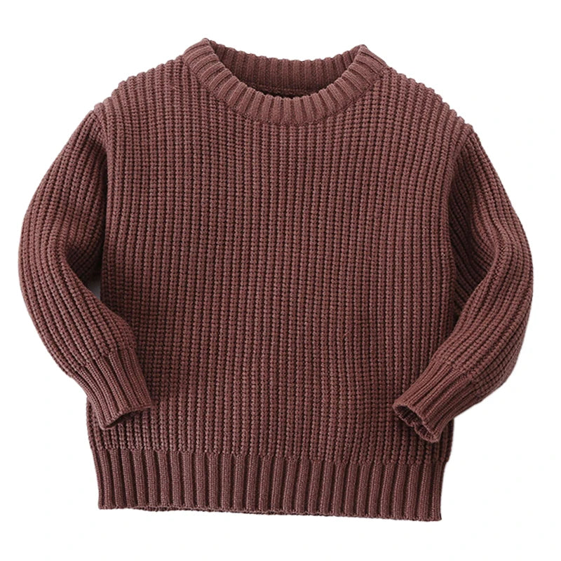 Baby Sweaters Autumn Winter Kids Boys Girls Long Sleeve Pure Color Knit Sweater Baby Kids Boys Girls Pullover Sweaters Clothes