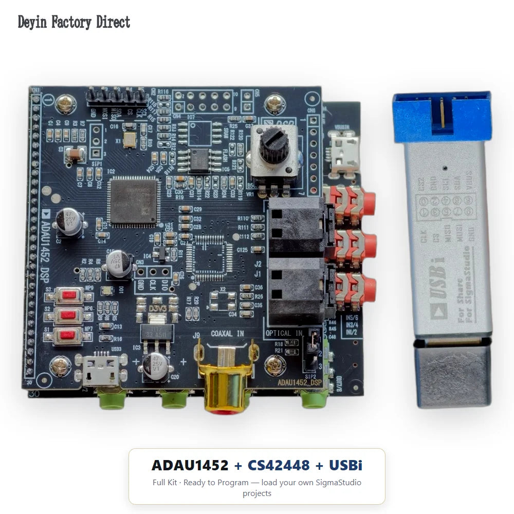 6 Inputs and 8 Outputs Decoding Board Audio and Video Development Board ADAU1452 DSP CS42448 Audio Module 48-192 Sampling Rate W