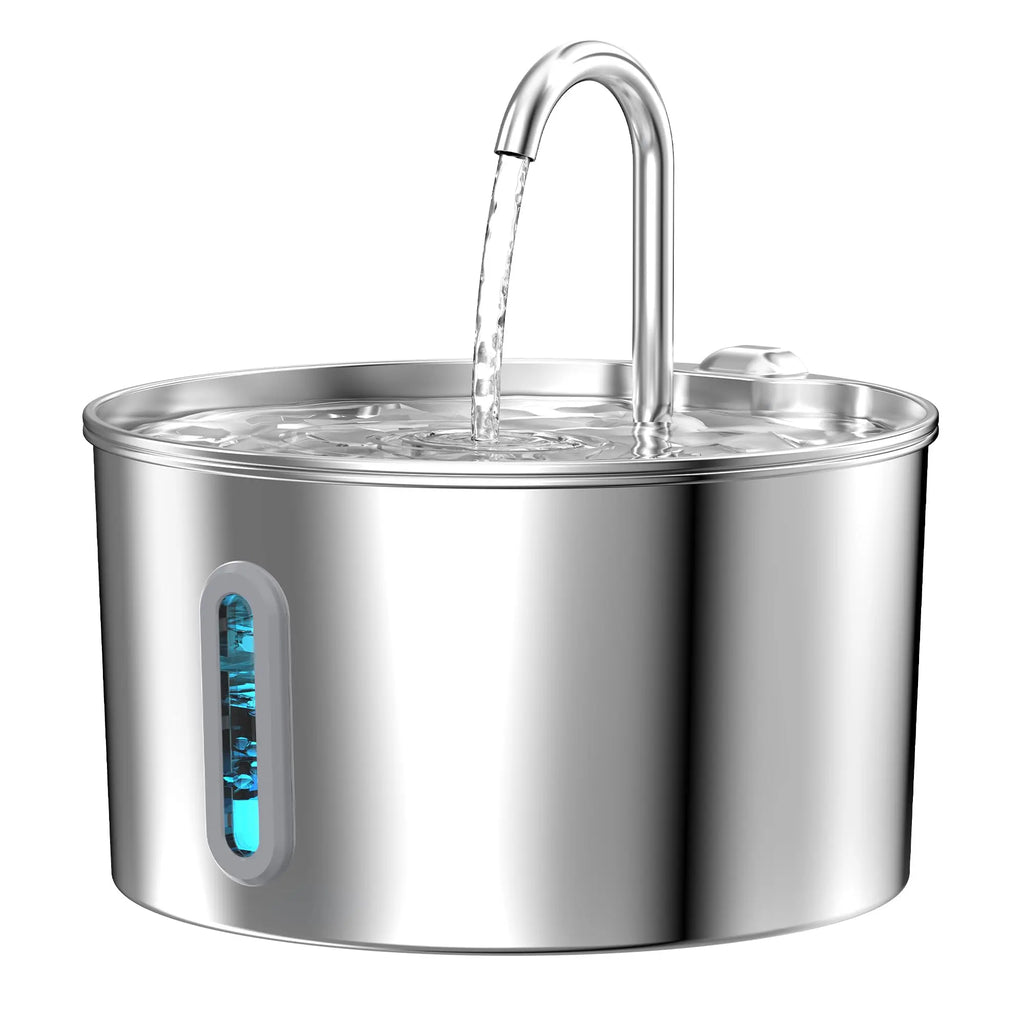 2.2L Cat Drinking Fountain Automatic Stainless Steel Pet Dogs Water Dispenser Ultra-quiet Pump Water Foutain For Multiple Pets