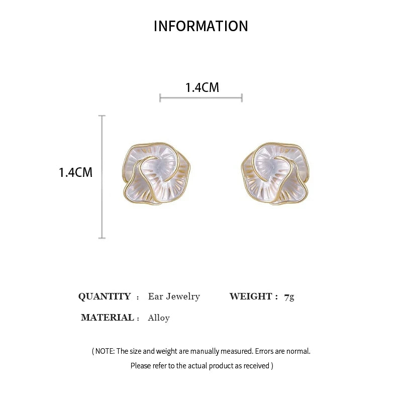 Delicate Camellia Stud Earring For Women Unique Flower Design Ear Stud Temperament White Earrings Daily Jewelry Gifts C