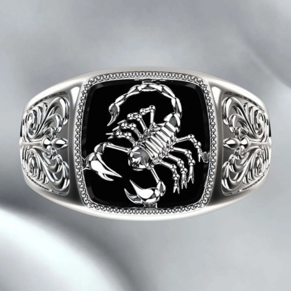 New Simple Retro Personalized Street Niche Scorpion Ring Men's Fashion Creative Trend Boys Jewelry Hip Hop Party RingAccessories