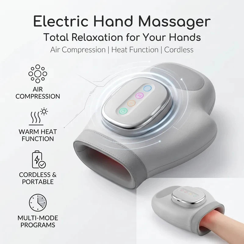 Hand Massager with Airbag Compression Vibration Glove for Hand Muscle Relax Gift for Men Women Wrist Palm Relief Device