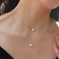ZAKOL Simple Fashion Gold Color Double Layer Snake Chain Necklace Imitation Pearl Pendant Necklaces Choker Accessories