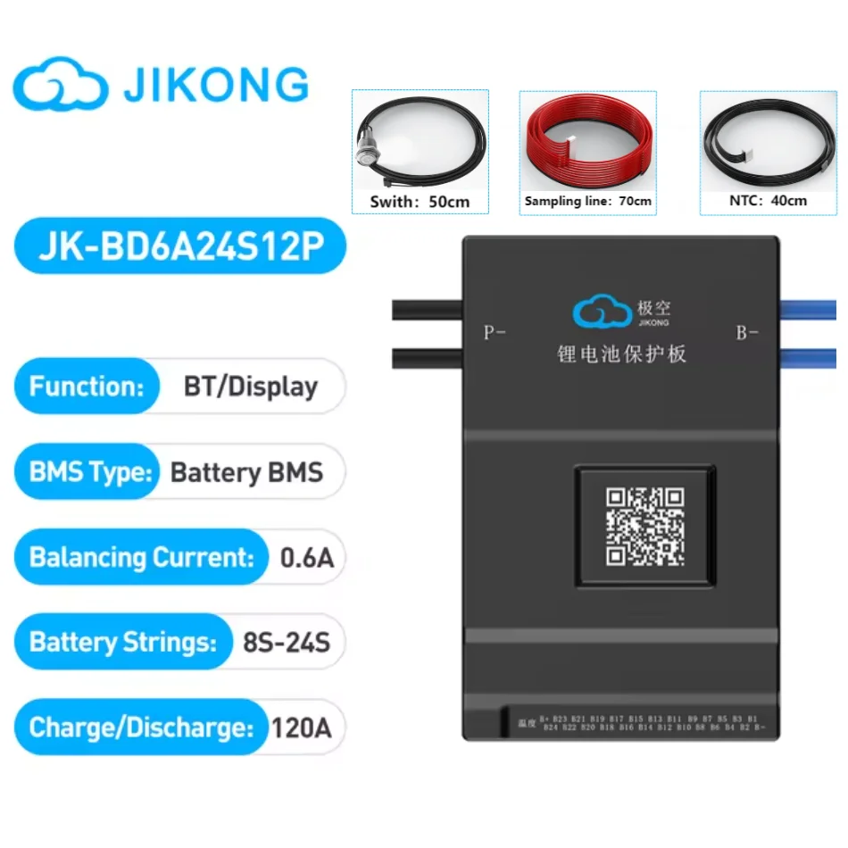 JIKONG Jk Bms BD6A24S12P Active Balance Bms 8S 10S 12S 16S 17S 20S 24S Smart Bms 60A 100A 150A 200A Lifepo4 Li-Ion Lto Battery