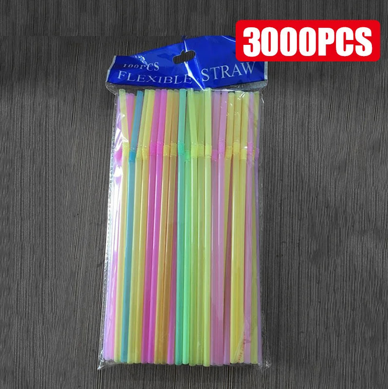 50-3000Pcs Multicolor Kitchen Beverage Straws Rietjes Drinking Straw Cocktail Rietjes Wedding Party Straws Accessories