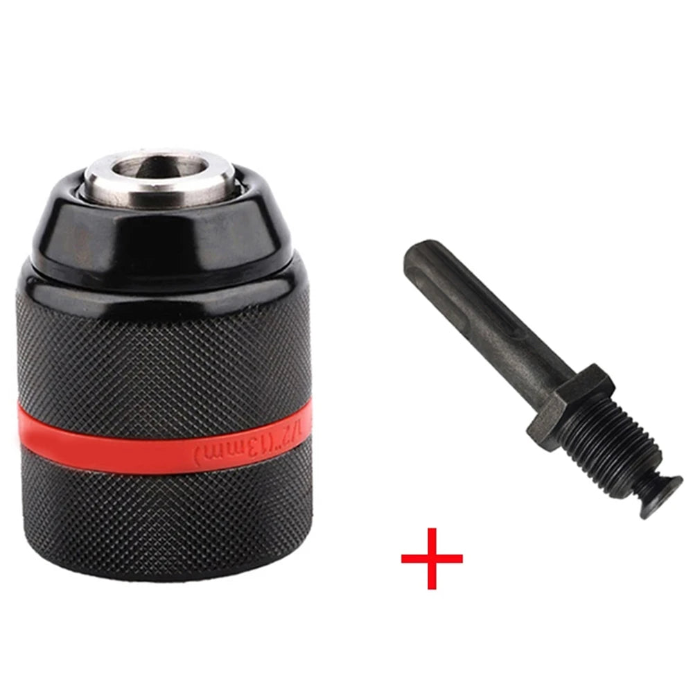 JENTORIX 2mm-13mm Metal Keyless Drill Chuck, 3Jaw Self-lock Ratchet Chuck 1/2-20UNF Thread, Chuck for Drill Bit Screwdriver&Taps