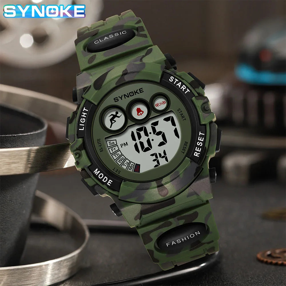 SYNOKE Student Sport Watches For Kids Colorful Electronic Watches 50M Waterproof Clock Children Digital Watch For Boys Girls