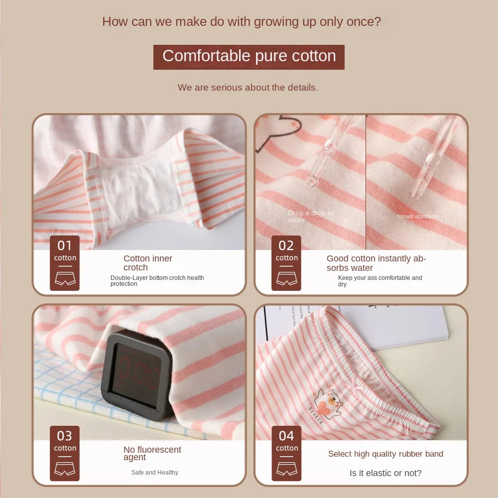 3-8 year old children's underwear women's pure cotton children's cartoon boxer