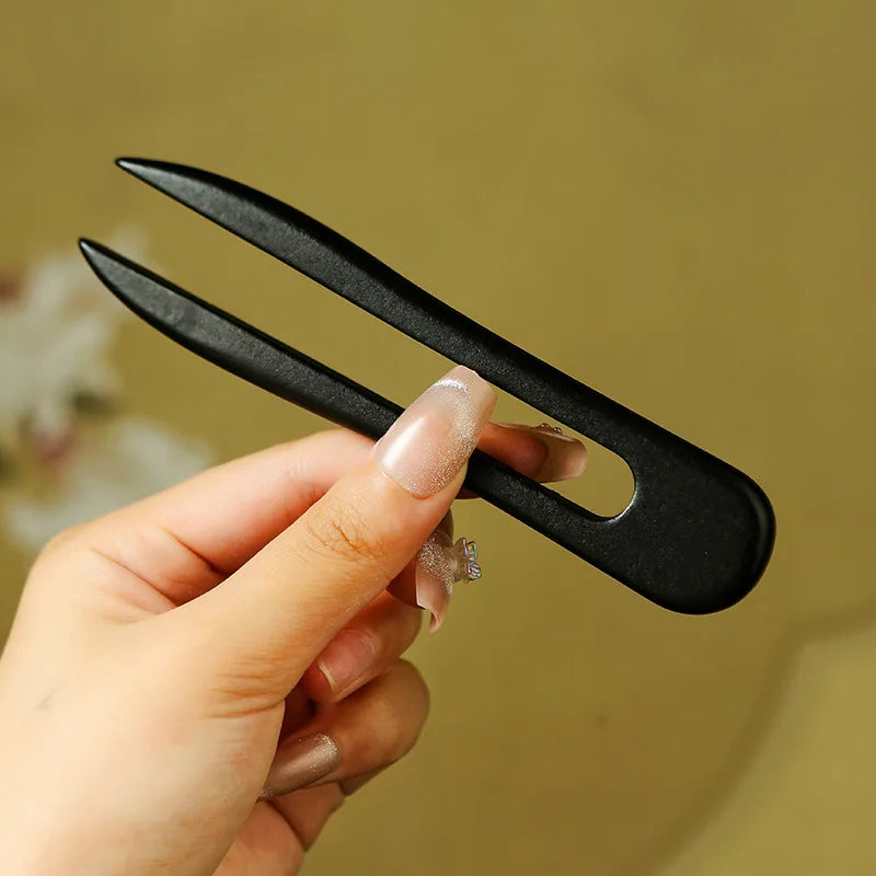 Antique Style Imitation Ebony Hairpin Plain Hairpin Simple Style Retro Hanfu Qipao Accessories for Women