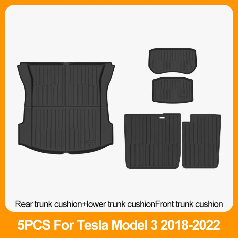 Car Floor Mats For Tesla Model 3 2018 2019 2020 2021 2022 Premium All Weather Anti-Slip Waterproof TPE Floor Liners Mat Pads