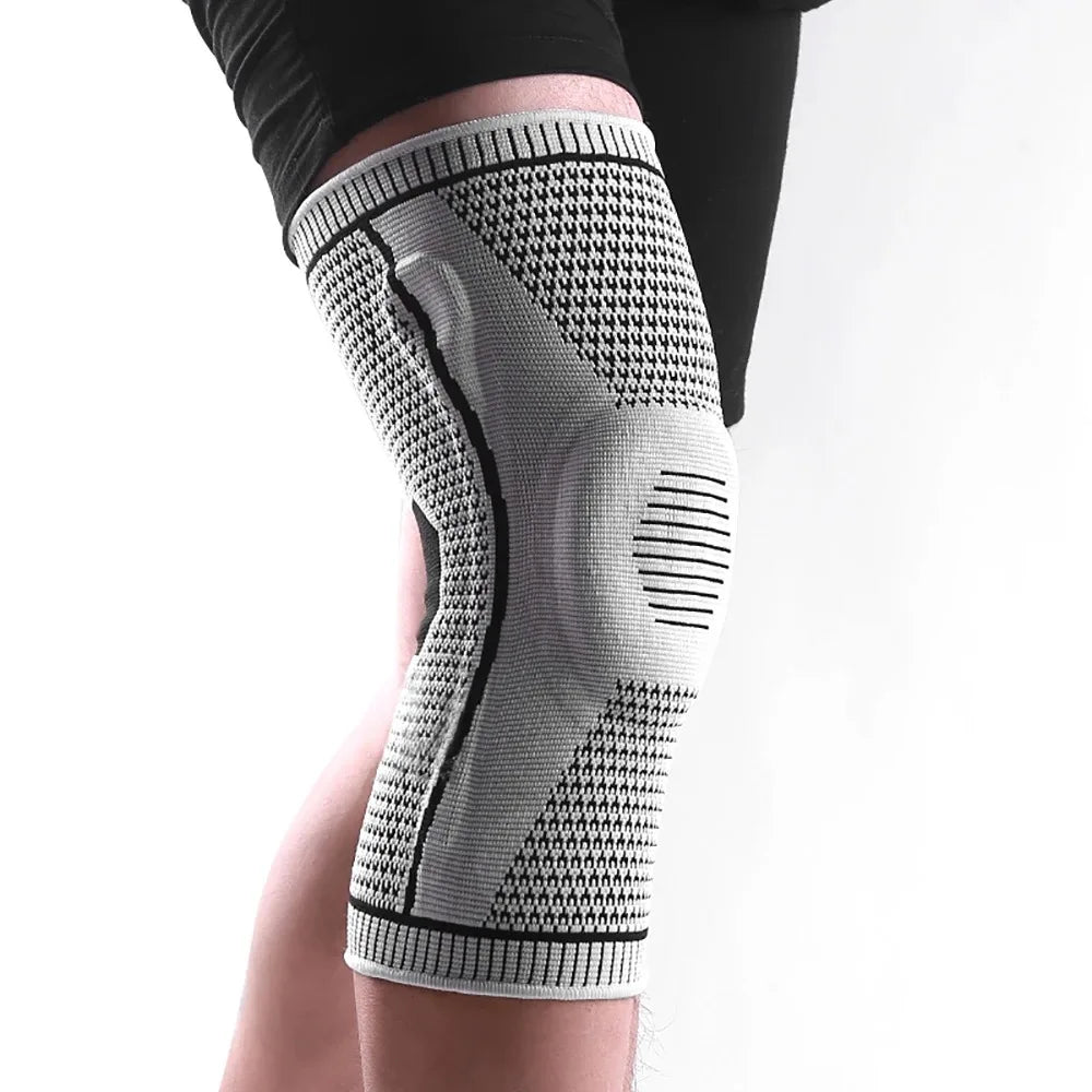 1PC Silicone Knee Pads Strap Patella Medial Support Meniscus Compression Knee Braces for Running Sport Knee Protection