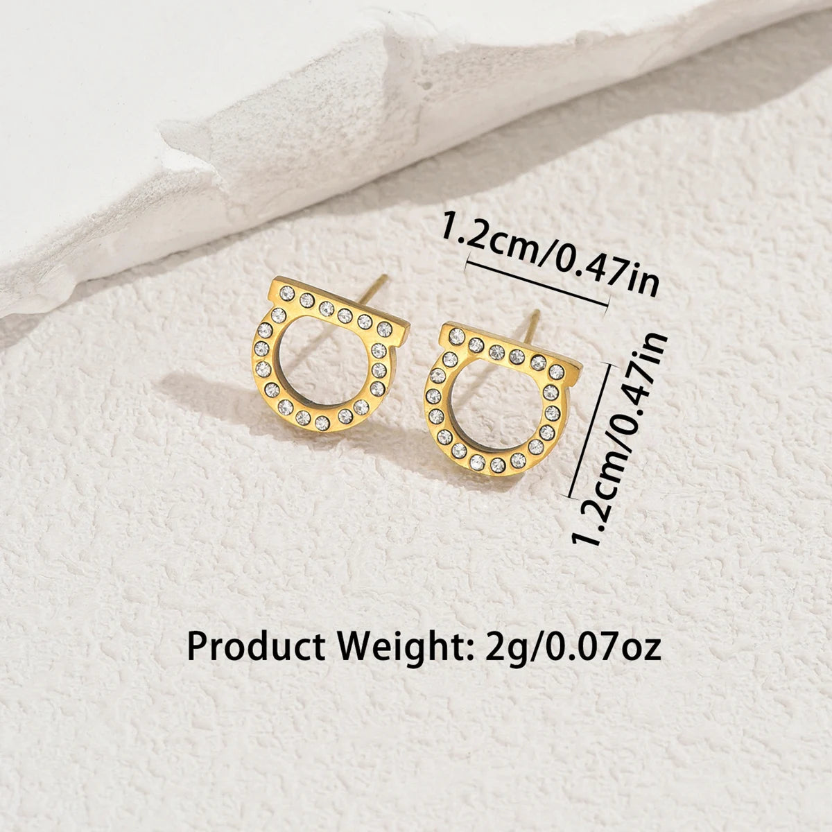 Simple Smooth / Shiny Crystal Small Stud Earrings Silver/Gold Color Tiny Posting Earrings Women's Minimalist Luxury Jewelry
