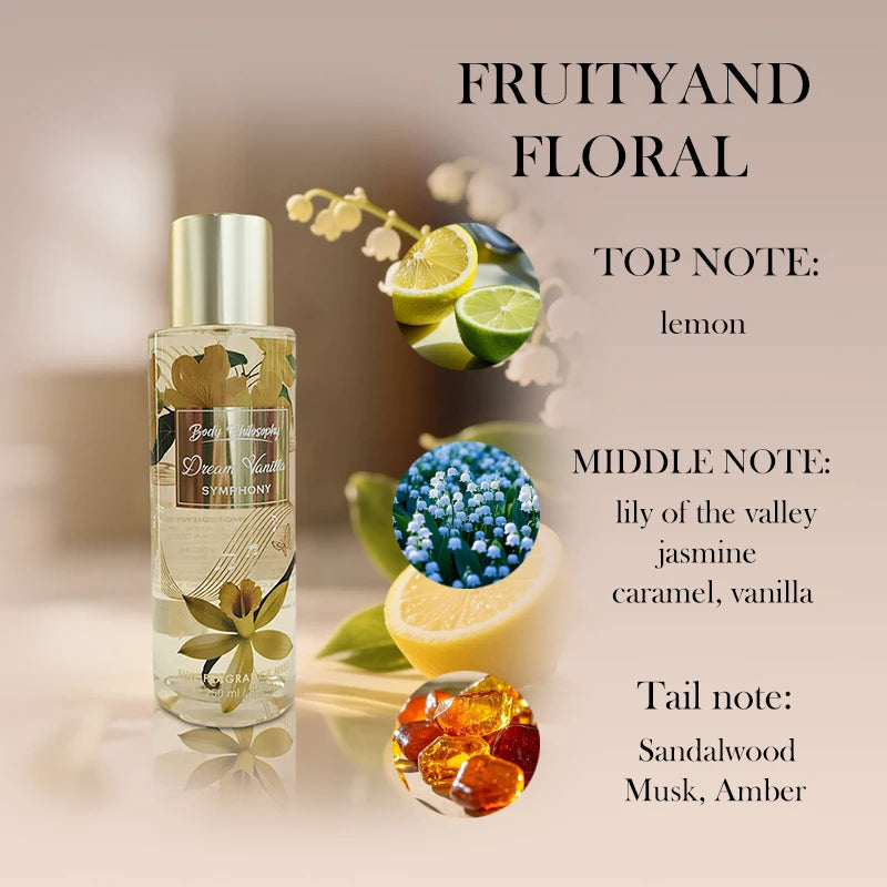 Women's Body & Hair Mist 8.4oz - 6 Fruity & Floral Scents, Spring/Summer Pheromone Fresh Fragrance Spray Perfume